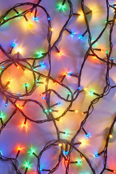 Kleurrijke lichten van Kerstmis. — Stockfoto