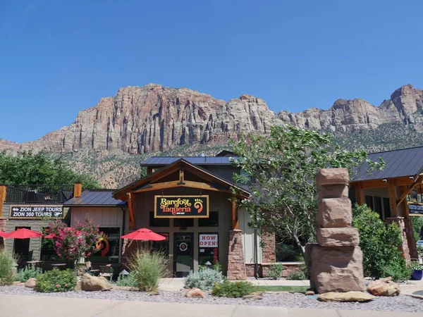 Springdale Utah Juli 2018 Barefoot Taqueria Een Van Restaurants Springdale — Stockfoto