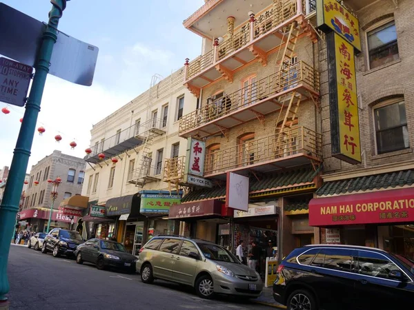 San Francisco Kalifornien Juli 2018 Rad Butiker Och Restauranger Chinatown — Stockfoto