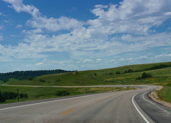 Estrada Sinuosa Cênica Bela Paisagem Wyoming Eua — Fotografia de Stock