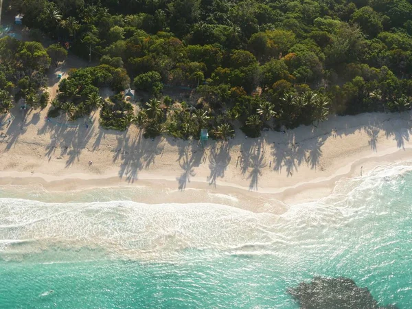 Aerial view of the pristine waters and white sand Flamenco Beach, Culebra, Puerto Rico.