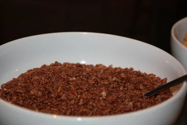 Bowl Pecan Nuts Serving Spoon — Stock Photo, Image