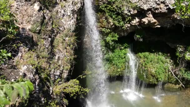 Oklahoma Daki Natural State Park Taki Şelaleden Aşağı Doğru Kademeli — Stok video