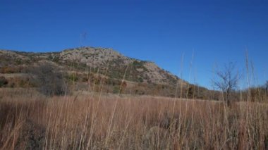 Wichita Dağları, Oklahoma 'nın Sonbaharda manzarası, Scott Dağı' ndan uzakta.