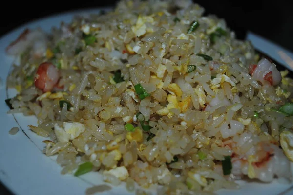 Cropped Shot Dish Fried Rice Seafood Eggs —  Fotos de Stock