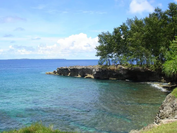 Beautiful Coast Crystal Clear Waters Angaur Palau — Foto de Stock