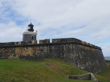 Castillo San Felipe del Morro ya da El Morro Fort, San Juan, Porto Riko 'nun yeni çekimi..