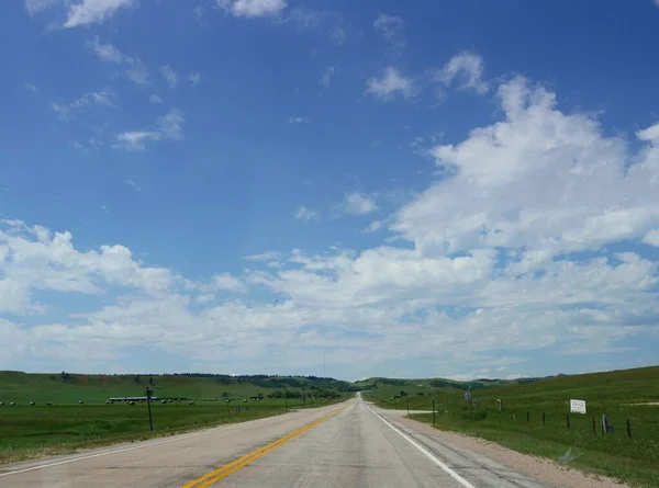 Wyoming Landscape Cottony Clouds Skies — ストック写真