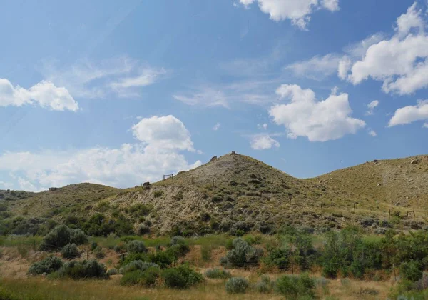 Veduta Dolci Colline Arbusti Lungo North Fork Road Wyoming — Foto Stock