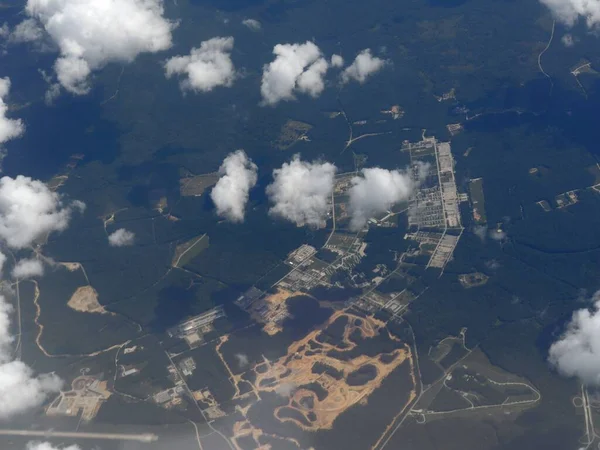 Atlanta Manzarası Bir Uçağın Penceresinden Görülüyor — Stok fotoğraf