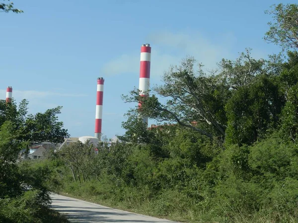 Kustweg Nadert Caribisch Gas Opslagterminalgebouw Nassau Bahama — Stockfoto