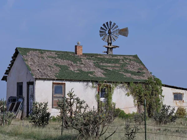 Ruínas Uma Antiga Casa Abandonada San Jon Uma Cidade Fantasma — Fotografia de Stock