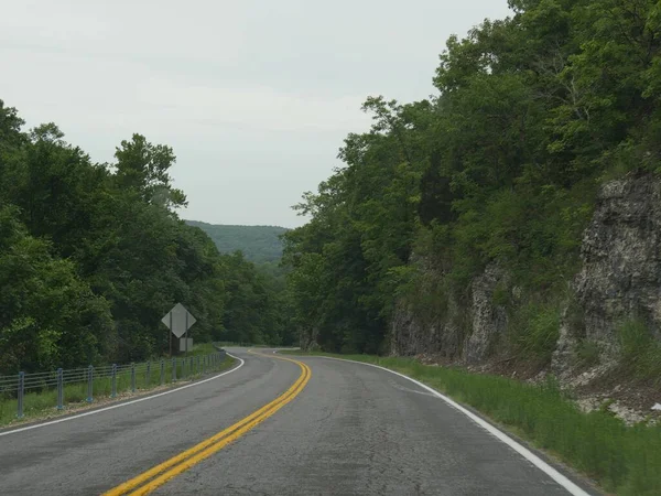 Winding Road Rock Walls Road — Stock Photo, Image