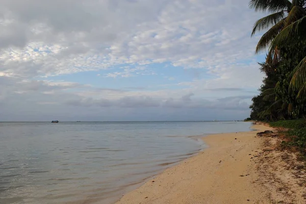 Een Stuk Leeg Strand Met Fijn Zand Saipan Noordelijke Marianen — Stockfoto