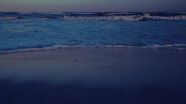 Dalgalar sahile çarpıyor.