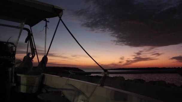 Sunset shot from yacht — Stock Video