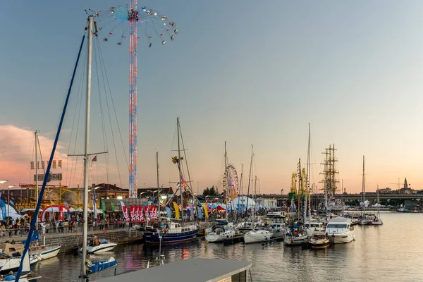 Szczecin Poland August 2017 Different Size Boats Sailing Ships Gathered — Stock Photo, Image