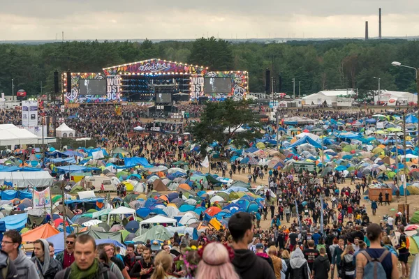 Kostrzyn Nad Odr Poland July 2016 Tents People Main Stage — Stock Photo, Image