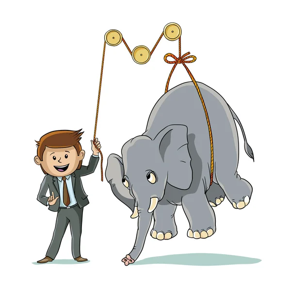 Как поднять слона — стоковый вектор
