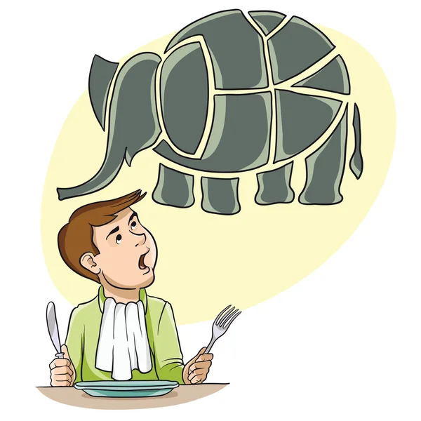 Bir alephant yemek için