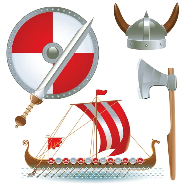 Atributy Vikingové — Stockový vektor