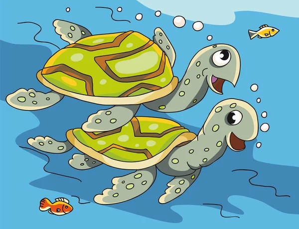 Wasserschildkröten — Stockvektor