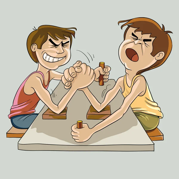 Armwrestling among Amateurs — Stock Vector