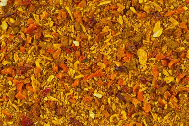 Farklı baharatlardan oluşan bir karışım. Renkli baharat ve baharat dokuları.