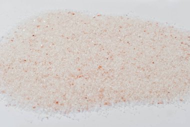 Pembe Himalaya tuzu. Turuncu tuz kristallerinin dokusu.