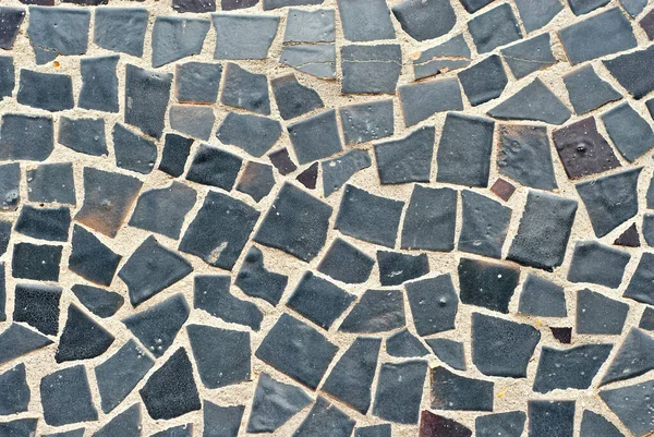 Textura Mosaico Cuadrados Negros Pared Piezas Baldosas — Foto de Stock