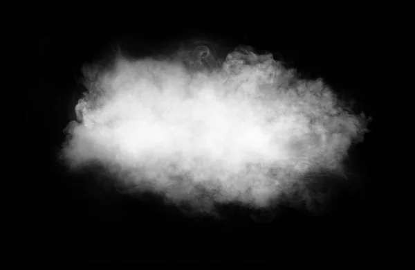 White Cloud Black Background White Cloud Smoke Isolate Layout Design — Stock Photo, Image