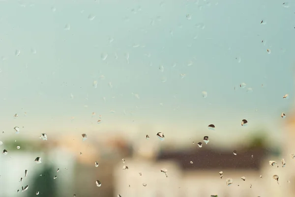 Gotas Chuva Copo Chuva Perto Janela — Fotografia de Stock