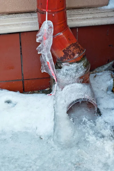 Hammerzscha Der Begriff Gefahr Und Rutschige Bürgersteige Frühlingsanfang Der Stadt — Stockfoto