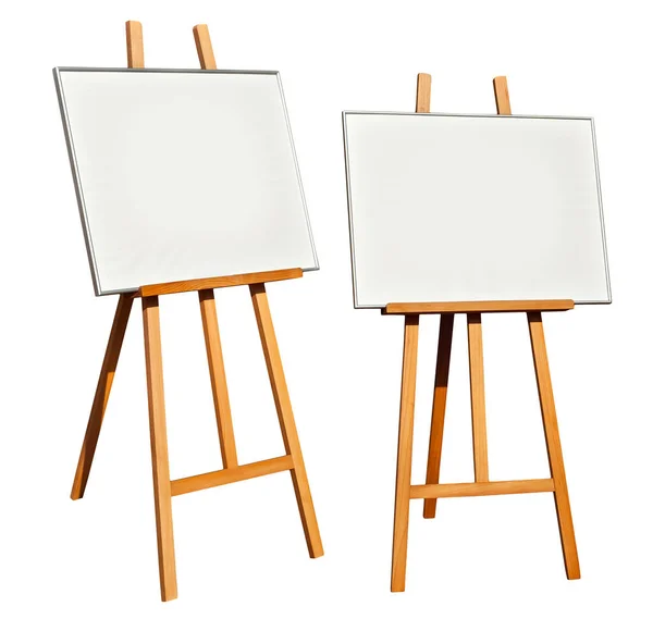 Easel Diferentes Ângulos Isolados Fundo Branco Moldura Com Uma Imagem — Fotografia de Stock