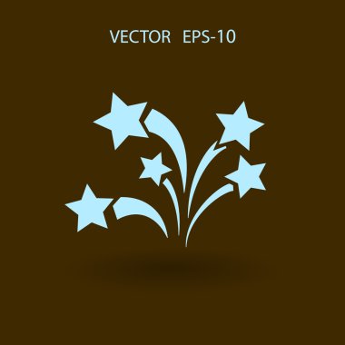 Düz bir havai fişek simgesi. Vektör.