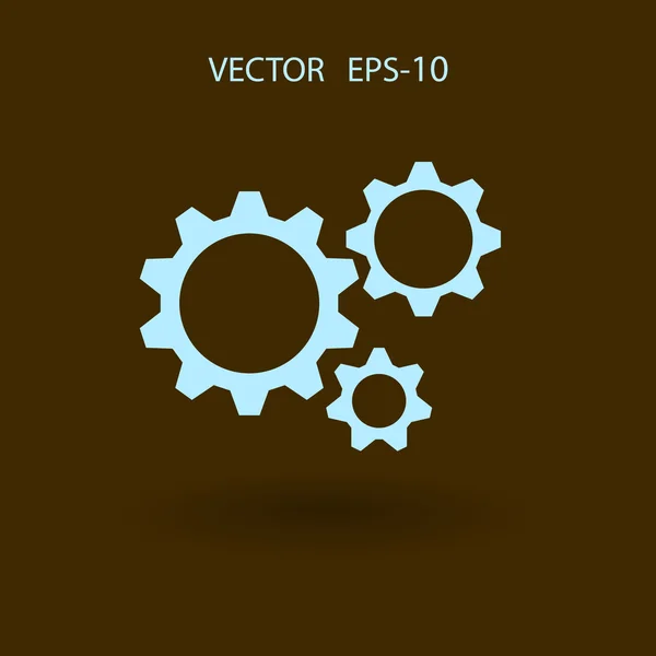 Flat icon of gears — Stock Vector