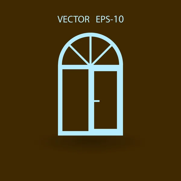 Flat long shadow Icono de ventana, ilustración vectorial — Archivo Imágenes Vectoriales