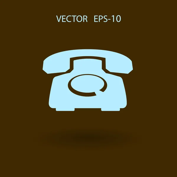 Icono plano de un teléfono — Vector de stock