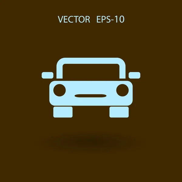 Düz uzun gölge araba simgesi, vektör illüstrasyonu — Stok Vektör