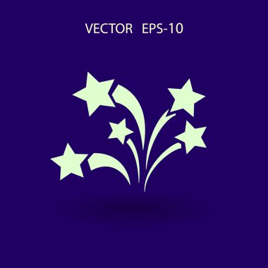 Düz bir havai fişek simgesi. Vektör.