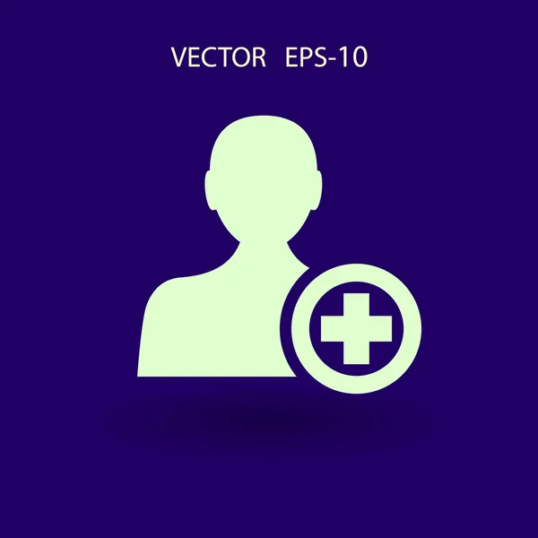 Icono plano de añadir amigo — Vector de stock