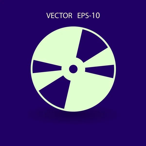 Icono plano del disco DVD — Vector de stock