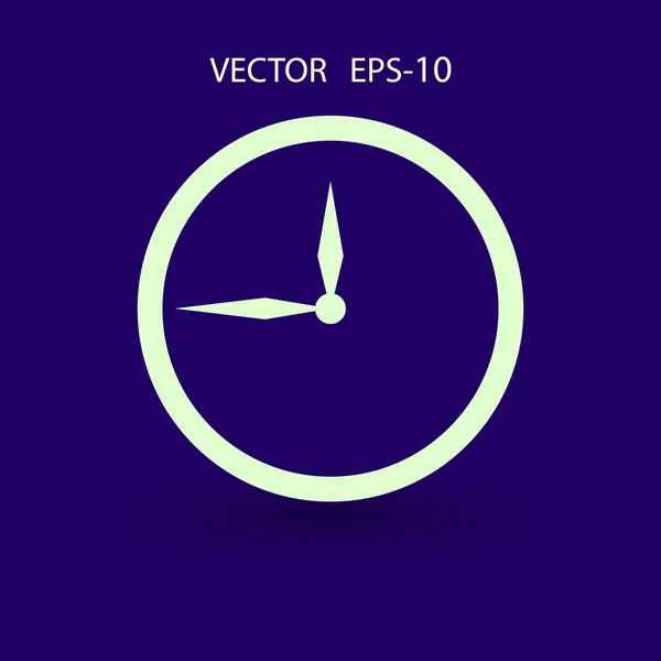 Icono plano del reloj — Vector de stock