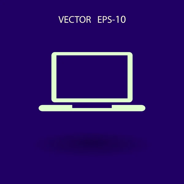 Icono plano del ordenador portátil — Vector de stock