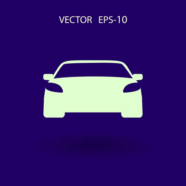 Sombra larga plana Icono del coche, ilustración del vector — Vector de stock