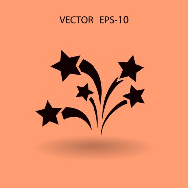 Düz bir havai fişek simgesi. Vektör.