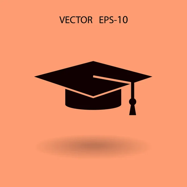 Icono plano de graduado — Vector de stock