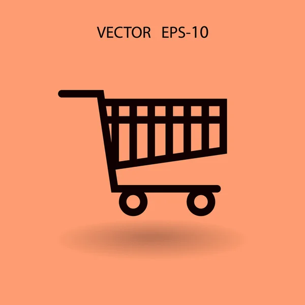 Icono plano de la carta de compras — Vector de stock