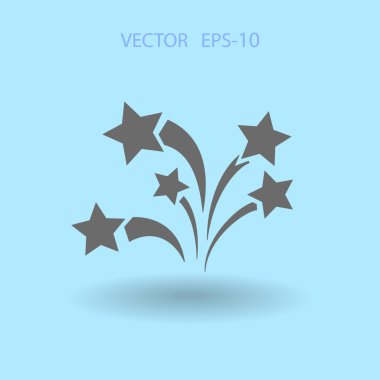 Düz bir havai fişek simgesi. Vektör.