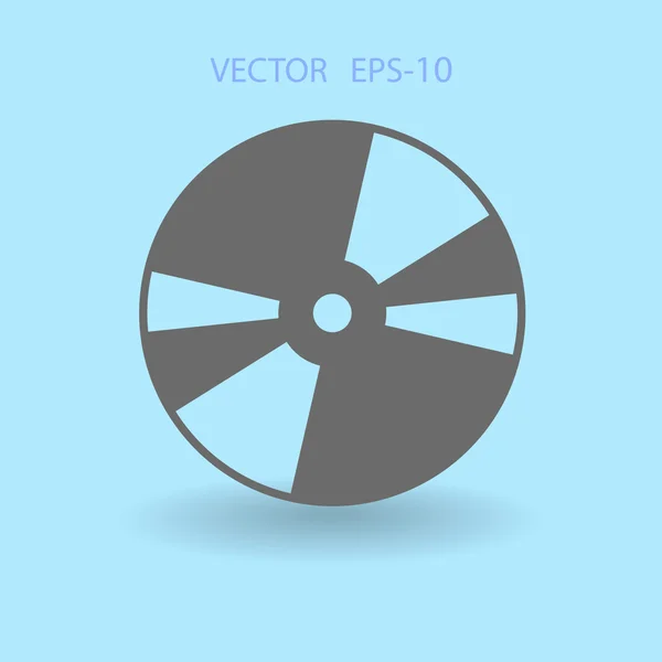 Icono plano del disco DVD — Vector de stock